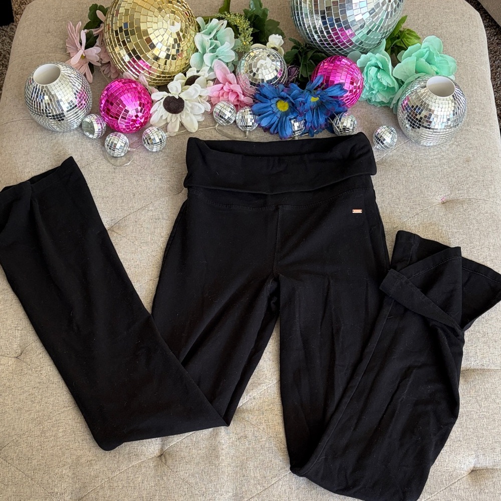 Black Fold-Over Waist Yoga Pants